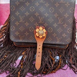 Louis Vuitton Brown Monogram Crossbody Bag with Fringe
